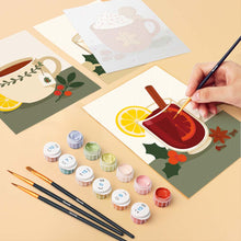 Carica l'immagine nel visualizzatore di Gallery, Mini Set Dipingere con i numeri 15x20cm (6 pezzi) - Bevande Calde Invernali