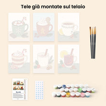 Carica l'immagine nel visualizzatore di Gallery, Mini Set Dipingere con i numeri 15x20cm (6 pezzi) - Bevande Calde Invernali