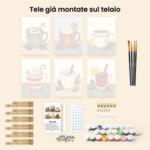 Carica l'immagine nel visualizzatore di Gallery, Mini Set Dipingere con i numeri 15x20cm (6 pezzi) - Bevande Calde Invernali