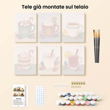 Carica l'immagine nel visualizzatore di Gallery, Mini Set Dipingere con i numeri 15x20cm (6 pezzi) - Bevande Calde Invernali