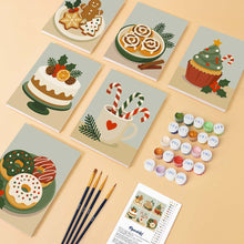 Carica l'immagine nel visualizzatore di Gallery, Mini Set Dipingere con i numeri 15x20cm (6 pezzi) - Dolci di Natale