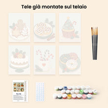 Carica l'immagine nel visualizzatore di Gallery, Mini Set Dipingere con i numeri 15x20cm (6 pezzi) - Dolci di Natale