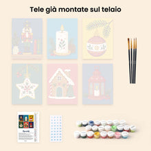 Carica l'immagine nel visualizzatore di Gallery, Mini Set Dipingere con i numeri 15x20cm (6 pezzi) - Tradizioni di Natale