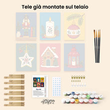 Carica l'immagine nel visualizzatore di Gallery, Mini Set Dipingere con i numeri 15x20cm (6 pezzi) - Tradizioni di Natale
