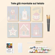 Carica l'immagine nel visualizzatore di Gallery, Mini Set Dipingere con i numeri 15x20cm (6 pezzi) - Tradizioni di Natale