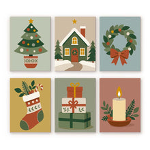 Carica l'immagine nel visualizzatore di Gallery, Mini Set Dipingere con i numeri 15x20cm (6 pezzi) - Collezione di Decorazioni Natalizie Figured'Art