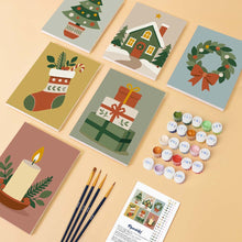 Carica l'immagine nel visualizzatore di Gallery, Mini Set Dipingere con i numeri 15x20cm (6 pezzi) - Collezione di Decorazioni Natalizie