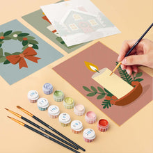 Carica l'immagine nel visualizzatore di Gallery, Mini Set Dipingere con i numeri 15x20cm (6 pezzi) - Collezione di Decorazioni Natalizie