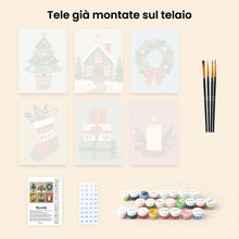 Carica l'immagine nel visualizzatore di Gallery, Mini Set Dipingere con i numeri 15x20cm (6 pezzi) - Collezione di Decorazioni Natalizie