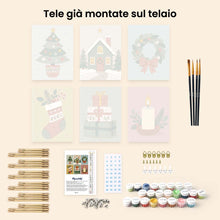 Carica l'immagine nel visualizzatore di Gallery, Mini Set Dipingere con i numeri 15x20cm (6 pezzi) - Collezione di Decorazioni Natalizie