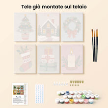 Carica l'immagine nel visualizzatore di Gallery, Mini Set Dipingere con i numeri 15x20cm (6 pezzi) - Collezione di Decorazioni Natalizie