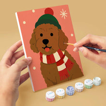 Carica l'immagine nel visualizzatore di Gallery, Mini Set Dipingere con i numeri 15x20cm (6 pezzi) - Cuccioli di Natale