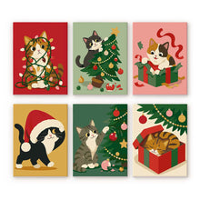 Carica l'immagine nel visualizzatore di Gallery, Mini Set Dipingere con i numeri 15x20cm (6 pezzi) - Gattini e decorazioni natalizie Figured'Art