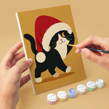 Carica l'immagine nel visualizzatore di Gallery, Mini Set Dipingere con i numeri 15x20cm (6 pezzi) - Gattini e decorazioni natalizie