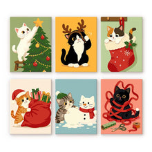 Carica l'immagine nel visualizzatore di Gallery, Mini Set Dipingere con i numeri 15x20cm (6 pezzi) - Gattini e avventure natalizie Figured'Art