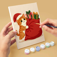 Carica l'immagine nel visualizzatore di Gallery, Mini Set Dipingere con i numeri 15x20cm (6 pezzi) - Gattini e avventure natalizie