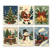 Carica l'immagine nel visualizzatore di Gallery, Mini Set Dipingere con i numeri 15x20cm (6 pezzi) - Racconto di Natale Figured'Art