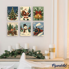 Carica l'immagine nel visualizzatore di Gallery, Mini Set Dipingere con i numeri 15x20cm (6 pezzi) - Racconto di Natale