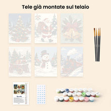 Carica l'immagine nel visualizzatore di Gallery, Mini Set Dipingere con i numeri 15x20cm (6 pezzi) - Racconto di Natale