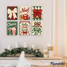 Carica l'immagine nel visualizzatore di Gallery, Mini Set Dipingere con i numeri 15x20cm (6 pezzi) - Calore Natalizio