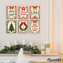Carica l'immagine nel visualizzatore di Gallery, Mini Set Dipingere con i numeri 15x20cm (6 pezzi) - Auguri di Buon Natale