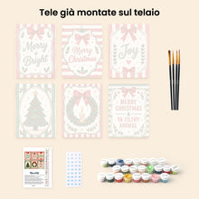 Carica l'immagine nel visualizzatore di Gallery, Mini Set Dipingere con i numeri 15x20cm (6 pezzi) - Auguri di Buon Natale
