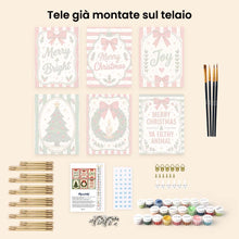 Carica l'immagine nel visualizzatore di Gallery, Mini Set Dipingere con i numeri 15x20cm (6 pezzi) - Auguri di Buon Natale