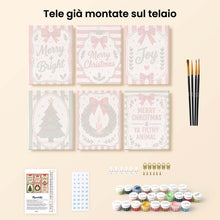 Carica l'immagine nel visualizzatore di Gallery, Mini Set Dipingere con i numeri 15x20cm (6 pezzi) - Auguri di Buon Natale