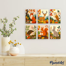 Carica l'immagine nel visualizzatore di Gallery, Mini Set Dipingere con i numeri 15x20cm (6 pezzi) - Creature della Foresta