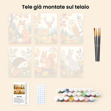 Carica l'immagine nel visualizzatore di Gallery, Mini Set Dipingere con i numeri 15x20cm (6 pezzi) - Creature della Foresta