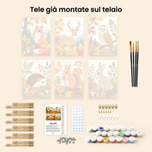 Carica l'immagine nel visualizzatore di Gallery, Mini Set Dipingere con i numeri 15x20cm (6 pezzi) - Creature della Foresta