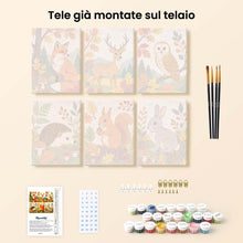 Carica l'immagine nel visualizzatore di Gallery, Mini Set Dipingere con i numeri 15x20cm (6 pezzi) - Creature della Foresta