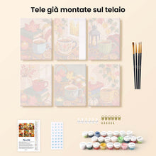 Carica l'immagine nel visualizzatore di Gallery, Mini Set Dipingere con i numeri 15x20cm (6 pezzi) - Stagione Pumpkin Spice