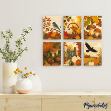 Carica l'immagine nel visualizzatore di Gallery, Mini Set Dipingere con i numeri 15x20cm (6 pezzi) - Raccolto Autunnale Selvatico