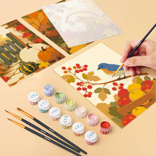 Carica l'immagine nel visualizzatore di Gallery, Mini Set Dipingere con i numeri 15x20cm (6 pezzi) - Raccolto Autunnale Selvatico