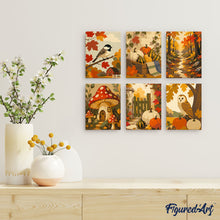 Carica l'immagine nel visualizzatore di Gallery, Mini Set Dipingere con i numeri 15x20cm (6 pezzi) - Raccolto nel Bosco