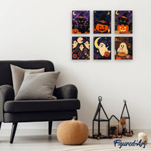 Carica l'immagine nel visualizzatore di Gallery, Mini Set Dipingere con i numeri 15x20cm (6 pezzi) - Amici della Notte di Halloween