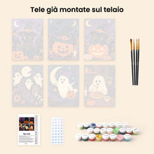 Carica l'immagine nel visualizzatore di Gallery, Mini Set Dipingere con i numeri 15x20cm (6 pezzi) - Amici della Notte di Halloween