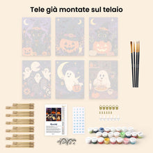 Carica l'immagine nel visualizzatore di Gallery, Mini Set Dipingere con i numeri 15x20cm (6 pezzi) - Amici della Notte di Halloween