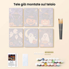 Carica l'immagine nel visualizzatore di Gallery, Mini Set Dipingere con i numeri 15x20cm (6 pezzi) - Amici della Notte di Halloween