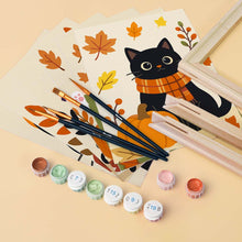 Carica l'immagine nel visualizzatore di Gallery, Mini Set Dipingere con i numeri 15x20cm (6 pezzi) - Gatto della Notte Stregata