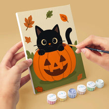 Carica l'immagine nel visualizzatore di Gallery, Mini Set Dipingere con i numeri 15x20cm (6 pezzi) - Gatto della Notte Stregata