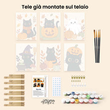 Carica l'immagine nel visualizzatore di Gallery, Mini Set Dipingere con i numeri 15x20cm (6 pezzi) - Gatto della Notte Stregata