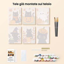 Carica l'immagine nel visualizzatore di Gallery, Mini Set Dipingere con i numeri 15x20cm (6 pezzi) - Gatto della Notte Stregata