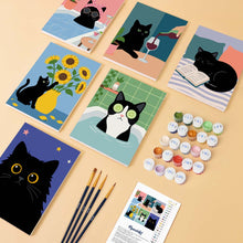 Carica l'immagine nel visualizzatore di Gallery, Mini Set Dipingere con i numeri 15x20cm (6 pezzi) - Giorni da Gatto