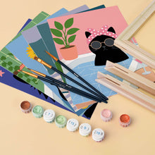 Carica l'immagine nel visualizzatore di Gallery, Mini Set Dipingere con i numeri 15x20cm (6 pezzi) - Giorni da Gatto