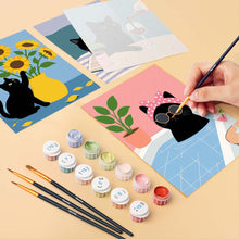Carica l'immagine nel visualizzatore di Gallery, Mini Set Dipingere con i numeri 15x20cm (6 pezzi) - Giorni da Gatto