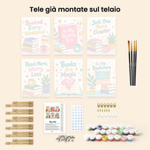 Carica l'immagine nel visualizzatore di Gallery, Mini Set Dipingere con i numeri 15x20cm (6 pezzi) - Amante dei Libri Mood