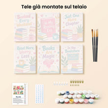 Carica l'immagine nel visualizzatore di Gallery, Mini Set Dipingere con i numeri 15x20cm (6 pezzi) - Amante dei Libri Mood