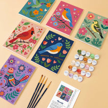 Carica l'immagine nel visualizzatore di Gallery, Mini Set Dipingere con i numeri 15x20cm (6 pezzi) - Fiori e Canto degli Uccelli
